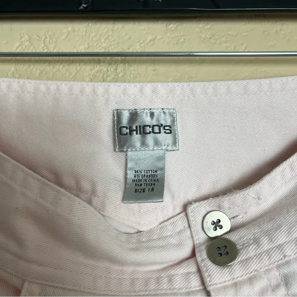 Chico's  Denim Slim Boot Cut Jeans‎ Women's Size 1.5 Pink Mid Rise 5-Pocket